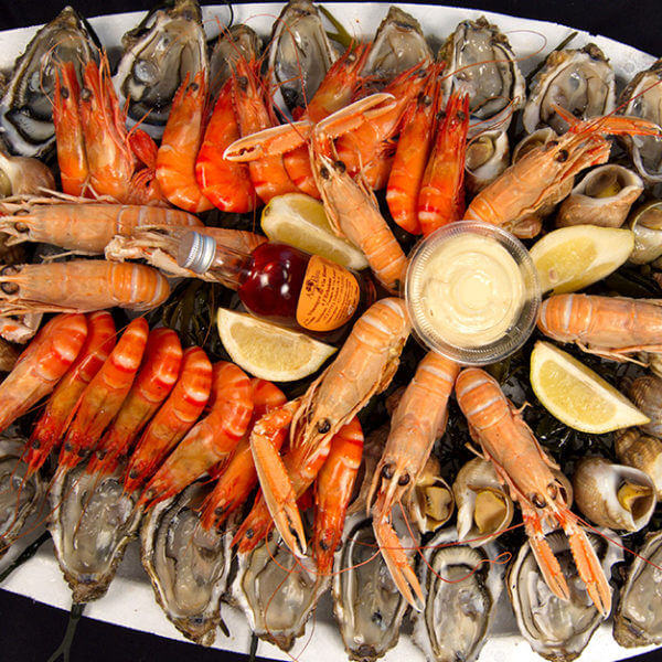 Plateau de fruits de mer "Le Nereide" pour 3 personnes avec crevettes et langosutines